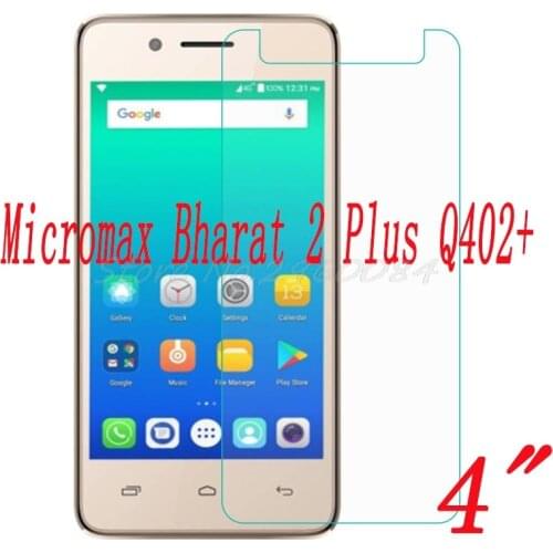 Smartphone 9H Tempered Glass for Micromax Bharat 2 Plus Q402+ Q402 plus 4" Protective Film Screen Protector cover phone