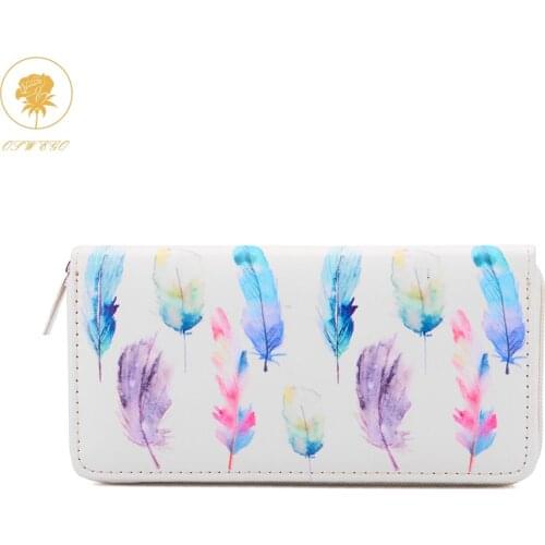 Oswego Women Clutch Wallet PU Leather Fruit Cartoon Pattern Long Wallet Female Purse Lady Purses Phone Pocket Card Holder 2019