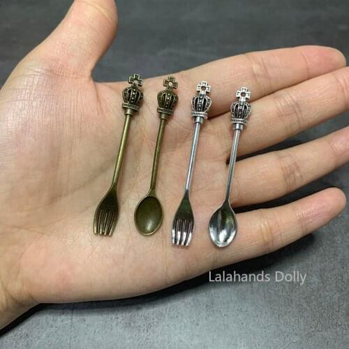 1set Dollhouse Mini Fashion Spoon Suit for Dollhouse Simulation Kitchen Restaurant Furniture Accessories