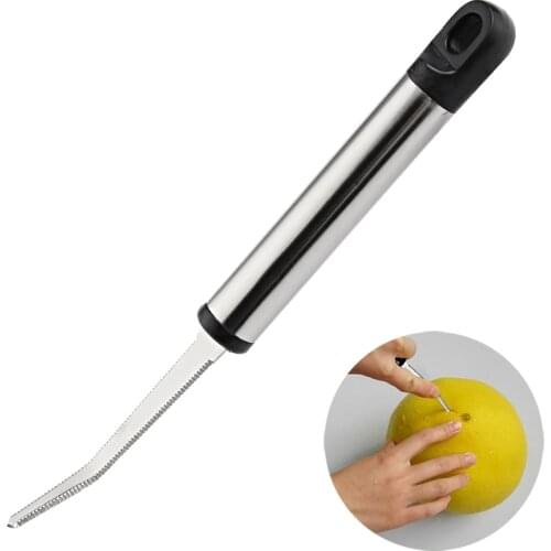 1PC Serrated Stainless Steel Citrus Peeler With Hanging Hole Grapefruit Knife Peeler Scoop Creative Fruit Tools Kitchen Gadgets
