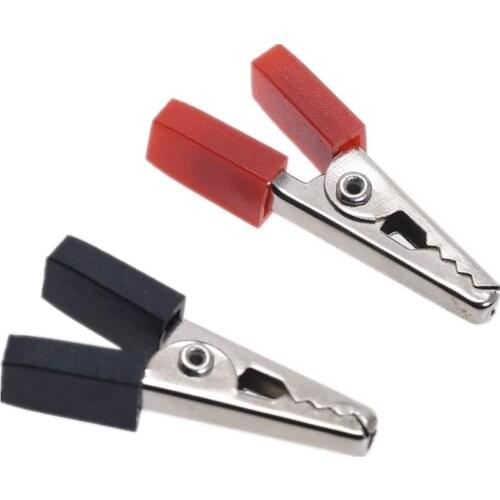 100pcs Alligator Clips crocodile Terminal Test Electrical Battery Crocodile Clamp Red Black 35mm