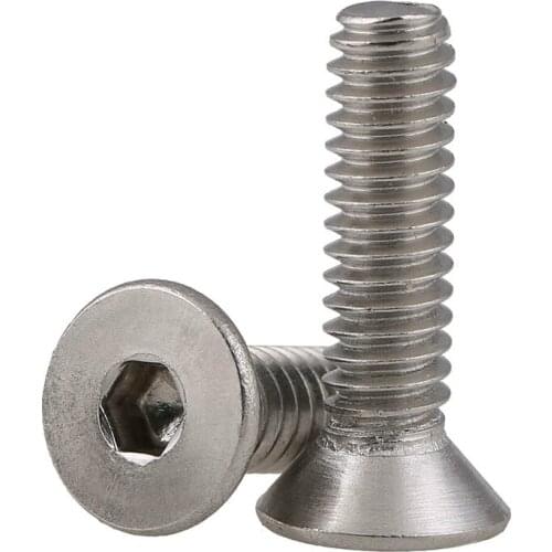 20Pcs 2-56 ANSIB18.3F 304 Stainless Steel Hexagon Countersunk Head Machine Screws