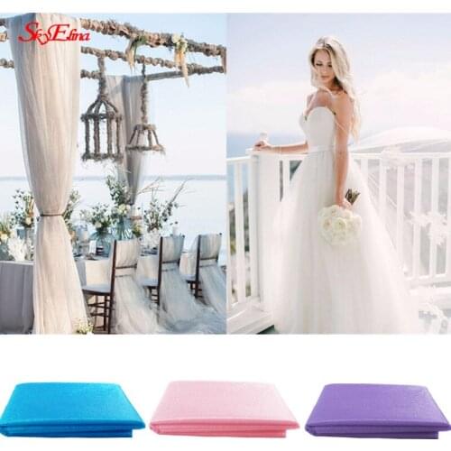 5/10meter Snow Yarn Wedding Arches Sheer Crystal Organza Tulle Fabric For Wedding Party New Year Decoration Tulle Curtains 8z