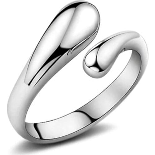 Promotion Fashion Woman Jewelry Genuine 925 Sterling Silver Smooth Figure Rings Adjustable Factory Price Opening Ring
