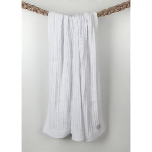 Unisex White 90x90 cm Knit Baby Blanket 8681245000912