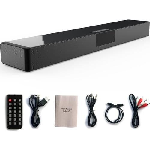 Clock Speakers Home Theater TV Speakers For Computer Music Center Bass Stereo System Sound Bar Subwoofer with Wireless Charger