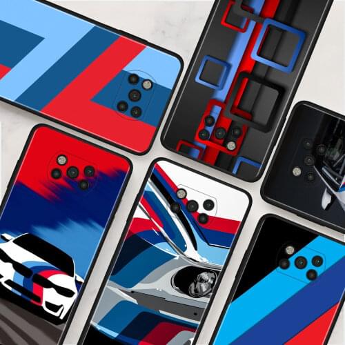 Blue Red Sport Car Cover for Xiaomi Mi Poco X3 NFC M3 X3 Pro F3 F1 9T 10 11 Ultra Note 10 10T 5G A2 Lite Cell Phone Case