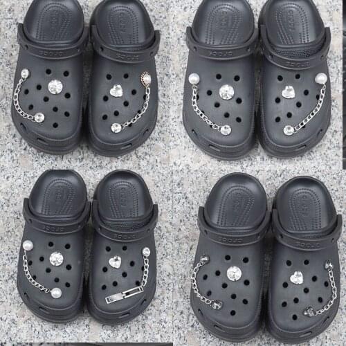 Crocses Charms Designer DIY Metal Shoe Chain Rhinestone Shoe Buckle Shoes Decaration for Croc JIBZ Clogs Boys Women Girls Gifts