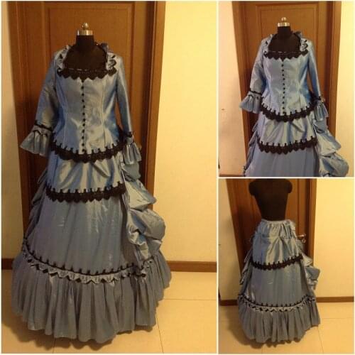 D-035 Victorian Gothic/Civil War Southern Belle Ball Gown Dress Halloween Vintage dresses Sz US 6-26 XS-6XL