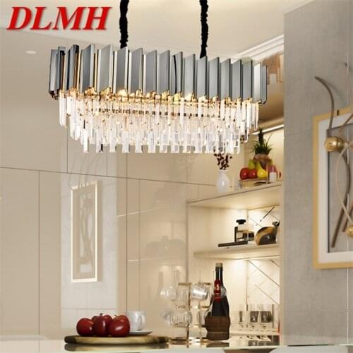 DLMH Pendant Light Postmodern Double Crystal LED Lamp Luxury Fixture for Home Dining Living Room