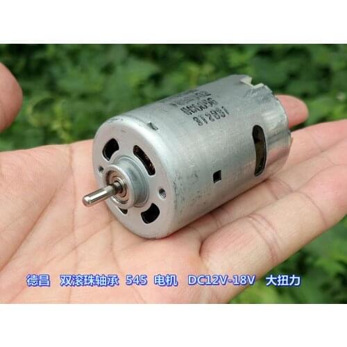 Double Ball Bearing DC12V-18V High Speed and Large Torque Dechang 545 Motor Portable Hand Drill Motor