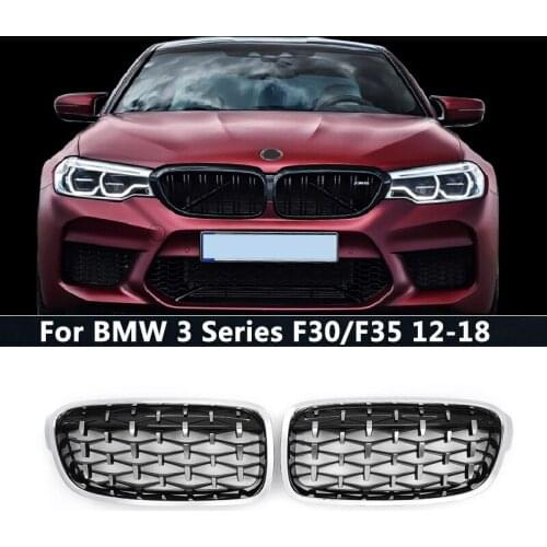 Top Quality Meteor Type Double Line Car Front Kidney Grille Grills For BMW 3 Series F30 F35 2012-2018 Car Tuning Accessories