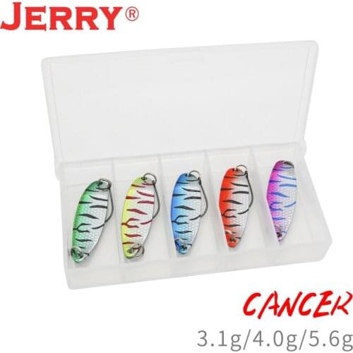 Jerry Cancer metal spoon spinning fishing lure sat deep diving pesca glitter trout perch bass