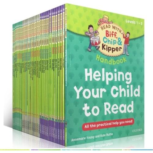 2-6 years old 33 book/set 1-3 level Oxford reading tree Biff,Chip&Kipper hand book Children English story Picture book Phonics