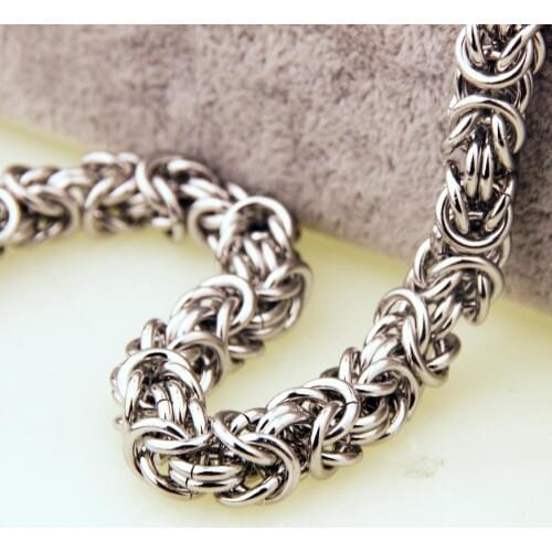 Handmade Circle Byzantine Link Chain 8mm Wide Stainless Steel Silver Color Unisexs Jewelry Mens Womens Necklace Or Bracelet New