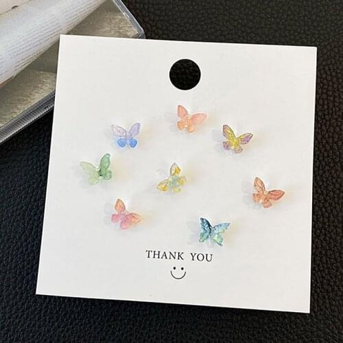 Kpop Butterfly Stud Earrings For Women Simple Elegant Earrings Set Aesthetic Jewellery Party Girl Gift