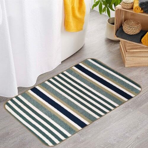 Colorful Striped Bathroom Carpets Anti-Slip Area Soft Living Room Area Rugs Modern Carpet Home Decor