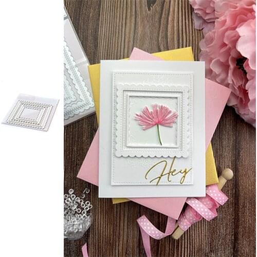 Lace square die Metal Cutting Dies Scrapbook Diary Decoration Stencil Embossing Template DIY Greeting Card Handmade 2021 NEW