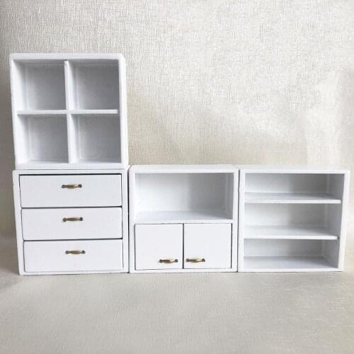 M02-X042 children baby gift Toy 1:12 Dollhouse mini Furniture Miniature rement Combination cabinet locker display case set