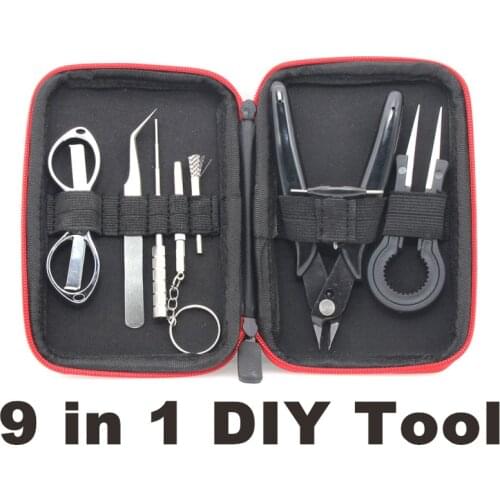 X9 Mini Vape DIY Coil Heating Wire Tool Kit Bag Tweezers Pliers Wire Heaters Kit Coil Jig Winding