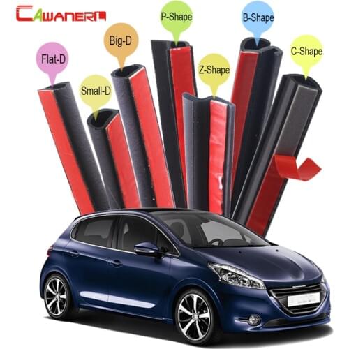 Cawanerl Car Accessories Rubber Sealing Strip Kit Seal Edge Trim Weatherstrip Noise Control For Peugeot 208 307 308 405 406