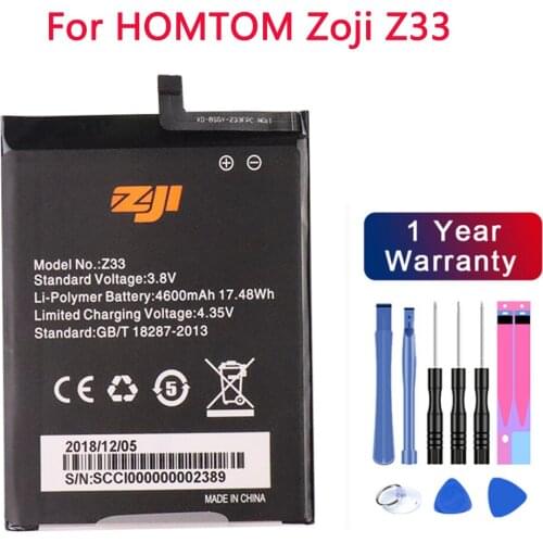 New High Quality 4600mAh HOMTOM Z33 Battery For HOMTOM zoji Z33 Mobile Phone+free tools