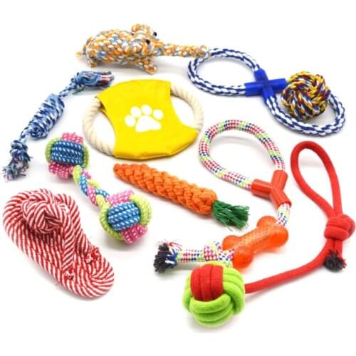 Wholesale Pet Supplies Many Types of Dog Toys Bite Rope Puppy Ball Funny Game Handmade Cute Cat Toys Suit Plush Puppy Chew Toy