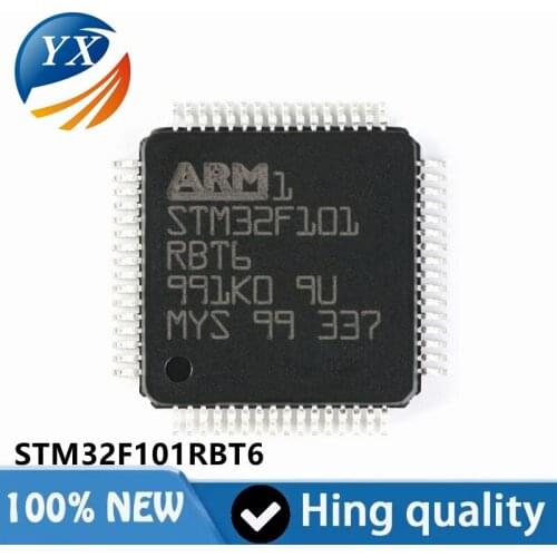 Original authentic STM32F101RBT6 LQFP-64 ARM Cortex-M3 32-bit microcontroller MCU 36MHz/128KB flash memory, RAM: 16KB