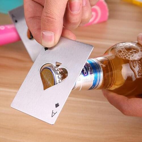 Giving Gifts Poker Card Beer Bottle Opener Stainless Steel Wedding Party Banquet Gift Souvenirs Kitchen Dining Bar Tools Table