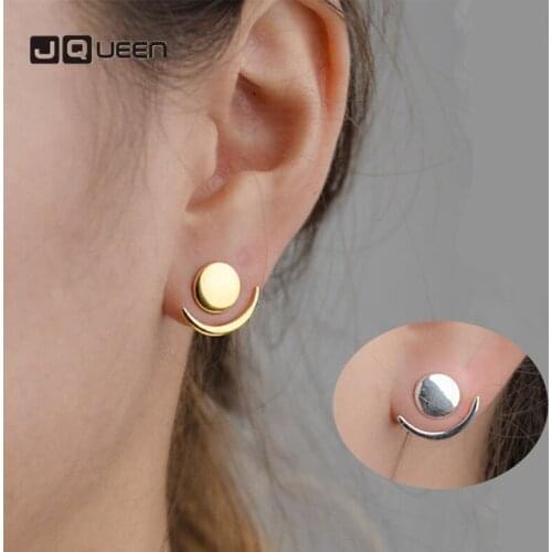 Popular Fashion Simple New Creative Star Moon Earrings European and American Womens Irregular Geometry Two Earrings