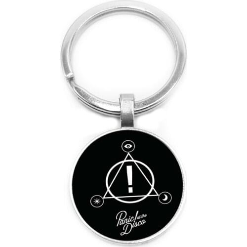 Selling! 2019 / New Fashion Music Band Horror Band Key Ring Panic Series Art Picture Glass Cabochon Keychain