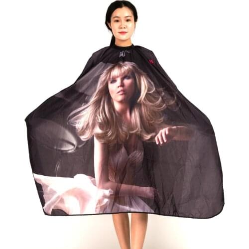 Professional Soft Salon Hairdressing Adult Hair Cape Girl Pattern Printing Gown Hairdressing Salon Hair Cutting Wrap Barber Cape