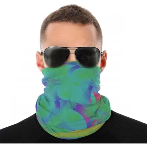 Mixed Color Art Scarves Half Face Mask Unisex Halloween Tube Mask Seamless Bandanas Versatility Headwear Cycling Hiking