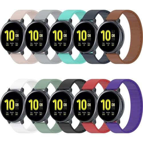 Solo Loop Elastic Silicone Band Sports for Samsung Galaxy Watch Active 2 Gear S3 Garmin forerunner945 Huawei Watch 3 pro Gt 2e