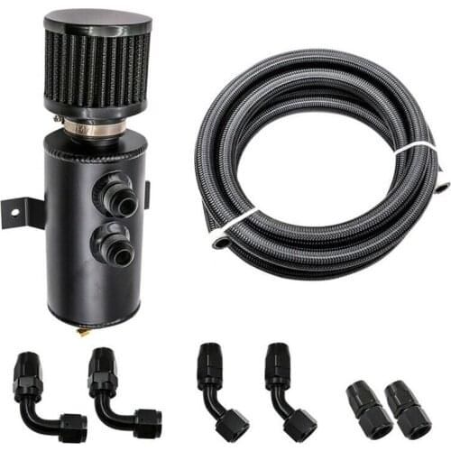 0.75L Universal Oil Catch Can AN10 Baffled Motor Engine with Hose Kit Aluminum