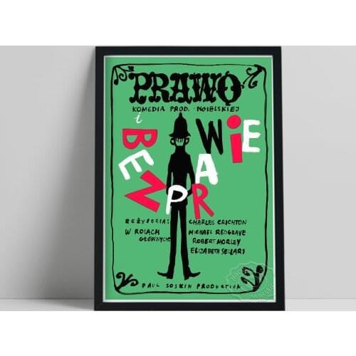 Vintage 1960s Polish Movie Print Poster, Law And Order Abstract Art Canvas Painting, Nordic Style Wall Picture Home Decor Gift