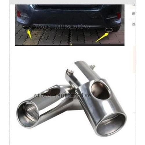 Higher star stainless steel 2pcs muffler,Exhaust pipe cap with logo For Honda Civic 2016 2017 2018