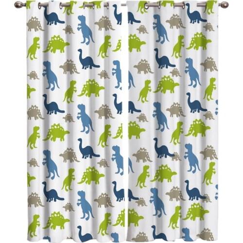 Cartoon Dinosaur Window Treatments Curtains Valance Kitchen Indoor Kids Room Curtain Window Treatment Window Treatment Window