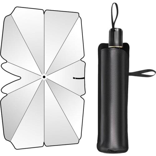 Summer Car Umbrella Type Sunshade 145x79cm Foldable Windshield Sun Shade Anti-UV Sunshade Protector Umbrella For Auto Front