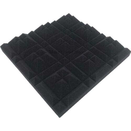 12Pcs 300x300x50mm Acoustic Foam Tower Shape Soundproofing Acoustic Panel Noise Isolation Studio Sound Wedge Protective Sponge