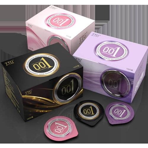 10PCS 0.01 Ultra Thin Condom Hyaluronic acid Lubricated smooth dotted Latex Condoms Penis cock sleeve G Spot sensitive Condones