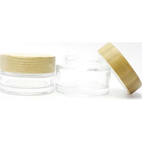 30g clear bamboo cosmetic jar for face cream