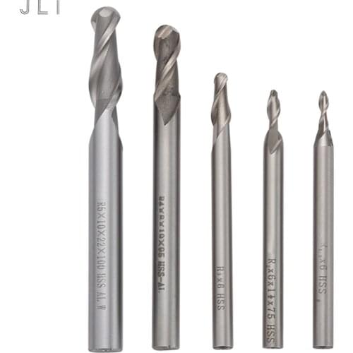 5pcs/set JLI R1.5/2/3/4/5mm Milling Cutter 2 Flute Lathe Cutter Straight Shank Tools HSS Carbide End Mill CNC Bit Tools