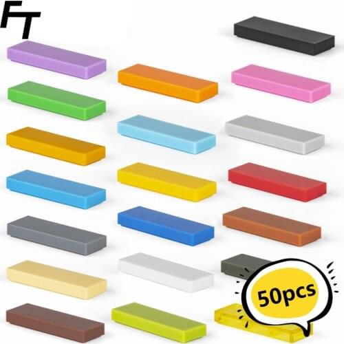 50pcs Small Particle 63864 Tile 1x3 DIY Building Blocks Compatible with Creative Gift Building MOC Blocks Castle Toys