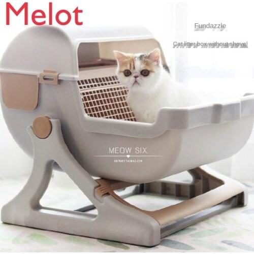 Large size semi-enclosed cat litter boxes Resin Cat toilet Resistant durable Adjustable bracket