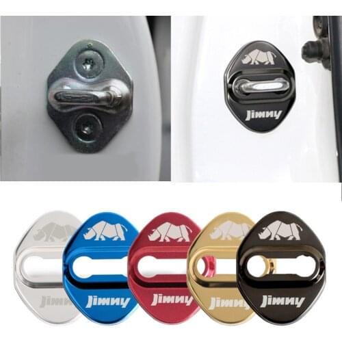 Car door lock protection cover For Suzuki Jimny Stainless steel car door lock cover Car door lock protection cover 4pcs
