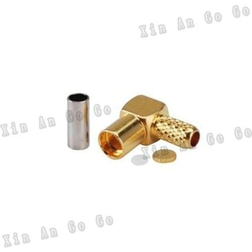 MMCX female crimp RF connector MMCX female right angle crimp Plug for RG316 RG174 LMR100 coaxial cable fast ship
