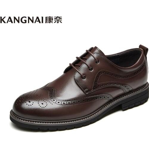 Мужские кожаные туфли KANGNAI China At AliExpress