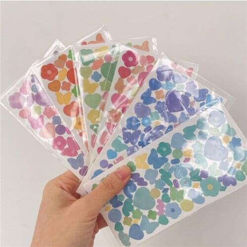 Kawaii Laser Butterfly Flowers Theme Sticker Korean INS DIY Diary Notebook Cellphone Decoration Stickers School Stationery