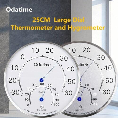 25cm Stainless Steel Hygrometer Thermometer For Household Industrial Warehouse Indoor Temperature and Humidity Measurement Tool